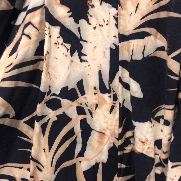 Navy palm romper, kimono sleeve with tie - Picture 7 of 7